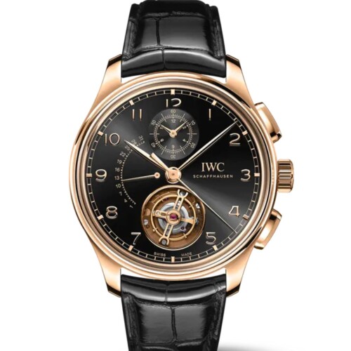 IWC ポルトギーゼ・トゥールビヨン・レトログラード・クロノグラフ 43.5mm ブラック文字盤 IW394009