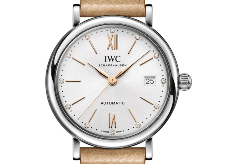 IWC ポートフィノ・オートマティック 37mm シルバー文字盤 ステンレススティール ベージュ・カーフスキン・ストラップ IW458601