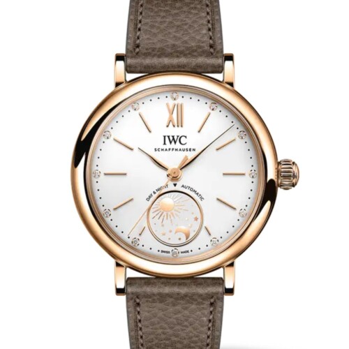 ポートフィノ・オートマティックデイ＆ナイト 34mm シルバー文字盤 18Kレッドゴールド
