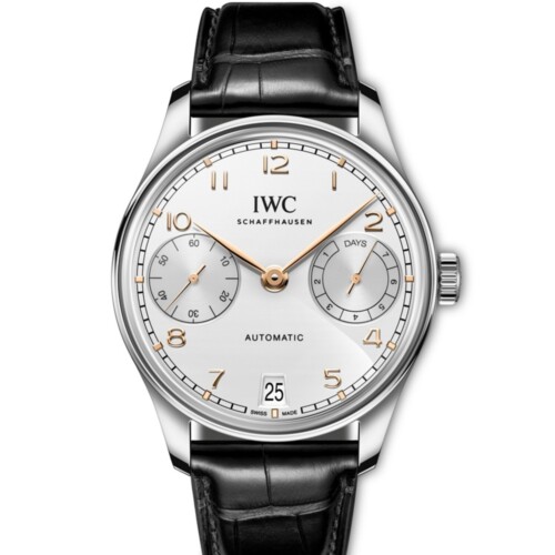 IWC ポルトギーゼ・オートマティック 42 42.4mm シルバー文字盤 ステンレススティール ブラック・アリゲーター・ストラップ IW501701