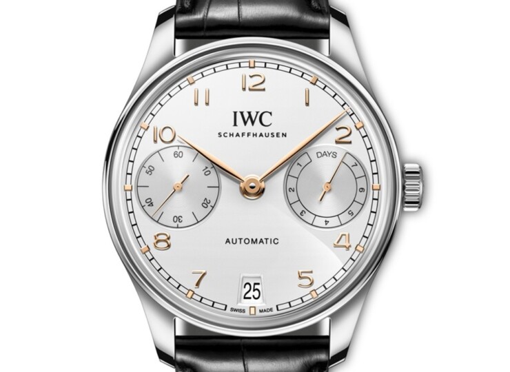 IWC ポルトギーゼ・オートマティック 42 42.4mm シルバー文字盤 ステンレススティール ブラック・アリゲーター・ストラップ IW501701
