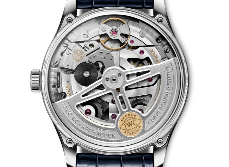 IWC ポルトギーゼ・オートマティック 42 42.4mm シルバー文字盤 ステンレススティール ブルー・アリゲーター・ストラップ IW501702