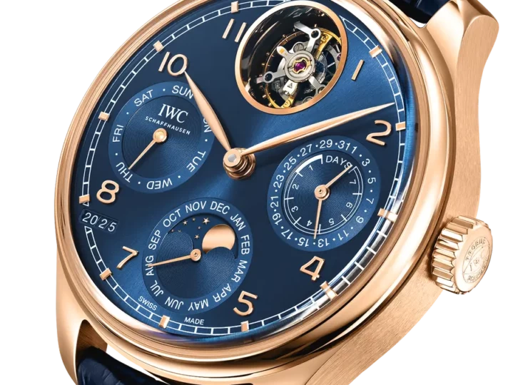 IWC ポルトギーゼ・パーペチュアル・カレンダー・トゥールビヨン 45mm ブルー文字盤 18Kアーマーゴールド® IW504504