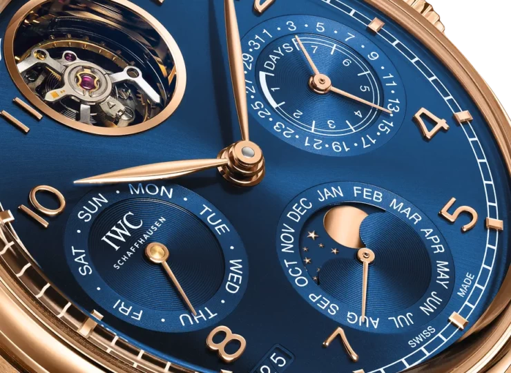 IWC ポルトギーゼ・パーペチュアル・カレンダー・トゥールビヨン 45mm ブルー文字盤 18Kアーマーゴールド® IW504504