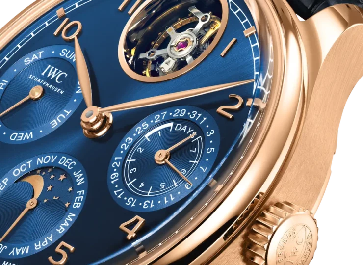 IWC ポルトギーゼ・パーペチュアル・カレンダー・トゥールビヨン 45mm ブルー文字盤 18Kアーマーゴールド® IW504504