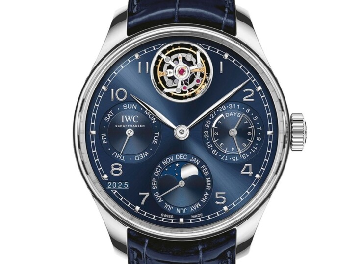 IWC ポルトギーゼ・パーペチュアル・カレンダー・トゥールビヨン 45mm ブルー文字盤 プラチナ IW504506
