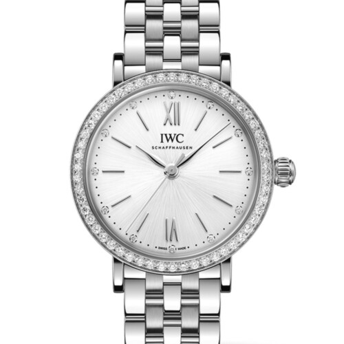 ポートフィノ・オートマティック 34mm シルバー文字盤 ステンレススティール ブレスレット ダイヤモンド