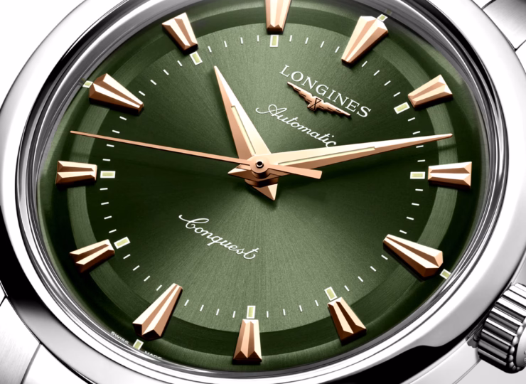 LONGINES コンクエスト ヘリテージ 38mm 緑ラッカー「ポリッシュ」文字盤 ステンレススティール ブレスレット L1.649.4.02.6