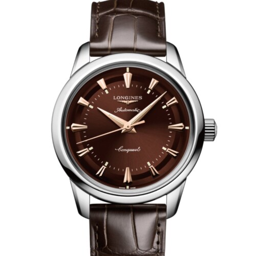 コンクエスト ヘリテージ 38mm ブラウン文字盤