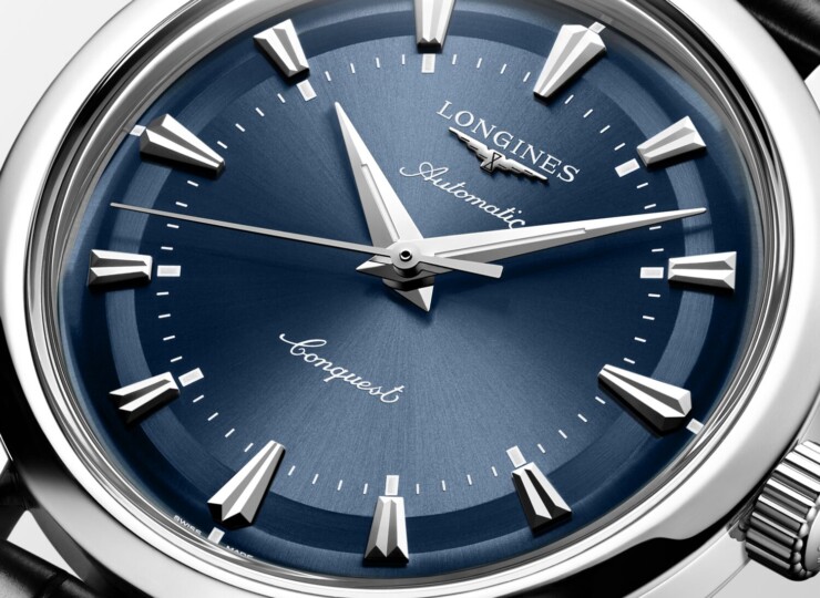 LONGINES コンクエスト ヘリテージ 38mm 青ラッカー「ポリッシュ」文字盤 ステンレススティール アリゲーターストラップ L1.649.4.92.2