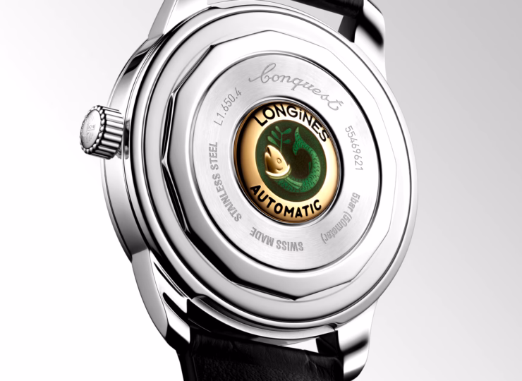 LONGINES コンクエスト ヘリテージ 40mm 緑ラッカー「ポリッシュ」文字盤 ステンレススティール アリゲーターストラップ L1.650.4.02.2