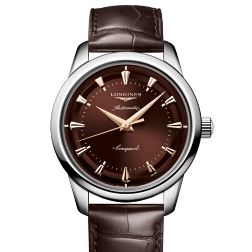 コンクエスト ヘリテージ 40mm ブラウン文字盤