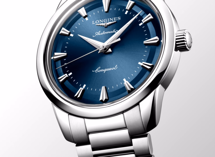LONGINES コンクエスト ヘリテージ 40mm 青ラッカー「ポリッシュ」文字盤 ステンレススティール ブレスレット L1.650.4.92.6