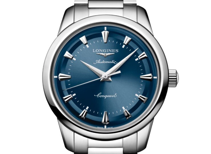 LONGINES コンクエスト ヘリテージ 40mm 青ラッカー「ポリッシュ」文字盤 ステンレススティール ブレスレット L1.650.4.92.6