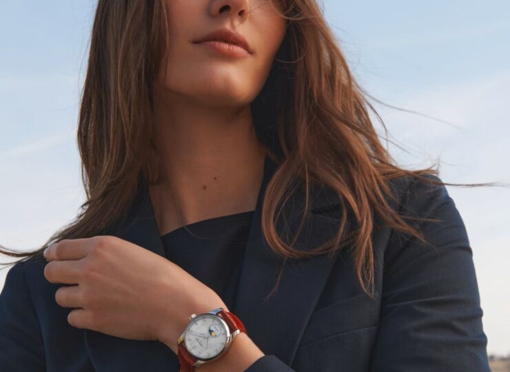 LONGINES マスターコレクション ムーンフェイズ 34mm ホワイト マザーオブパール文字盤 ステンレススティール ダイヤモンド レッド・アリゲーターストラップ L2.409.4.87.2