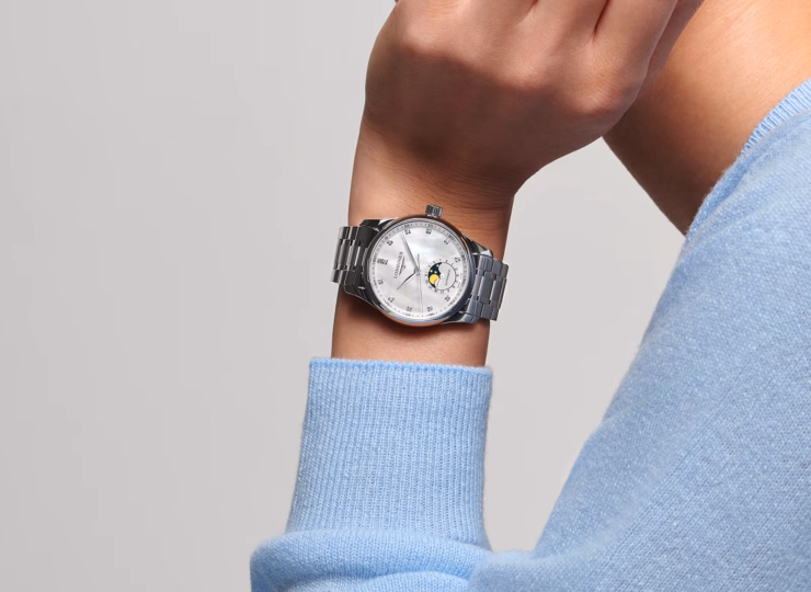 LONGINES マスターコレクション ムーンフェイズ 34mm ホワイト マザーオブパール文字盤 ステンレススティール ダイヤモンド ブレスレット L2.409.4.87.6
