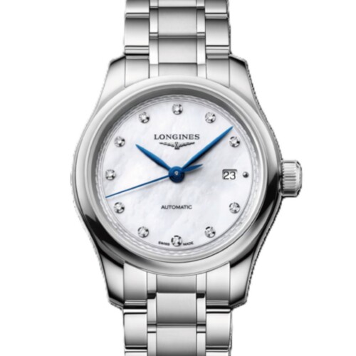 マスターコレクション 30mm ホワイト マザーオブパール文字盤 ステンレススティール ダイヤモンド ブレスレット