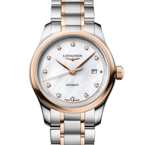 マスターコレクション 30mm ホワイト マザーオブパール文字盤 ステンレススチール＆18KローズゴールドGC200