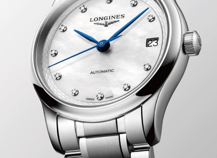 LONGINES マスターコレクション 34mm ホワイト マザーオブパール文字盤 ステンレススティール ダイヤモンド ブレスレット L2.450.4.87.6