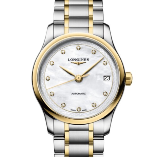 マスターコレクション 34mm ホワイト マザーオブパール文字盤 ステンレススチール＆18KイエローゴールドGC200