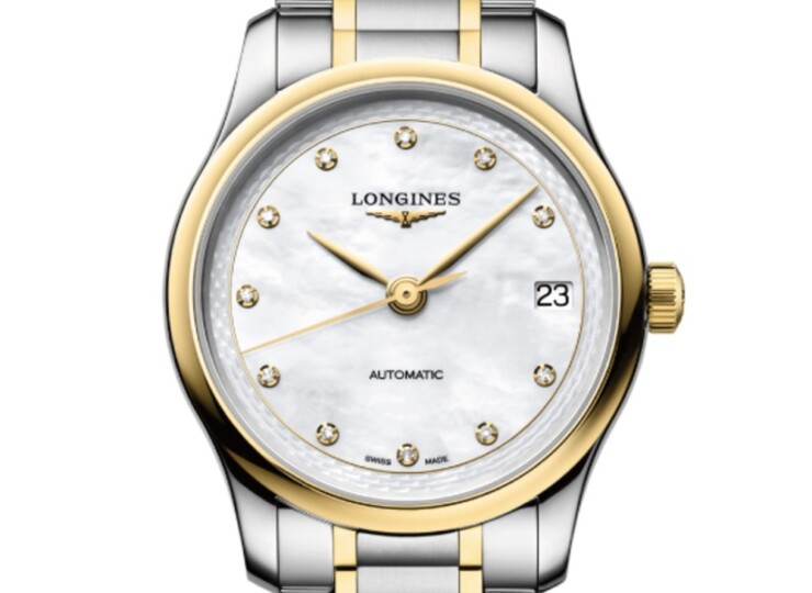 LONGINES マスターコレクション 34mm ホワイト マザーオブパール文字盤 ステンレススチール&18KイエローゴールドGC200 L2.450.5.87.7