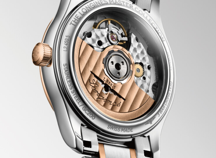 LONGINES マスターコレクション 34mm ホワイト マザーオブパール文字盤 ステンレススチール&18KローズゴールドGC200 L2.450.5.89.7