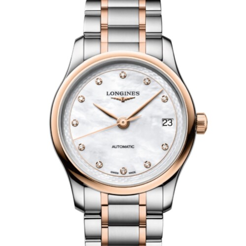 マスターコレクション 34mm ホワイト マザーオブパール文字盤 ステンレススチール＆18KローズゴールドGC200