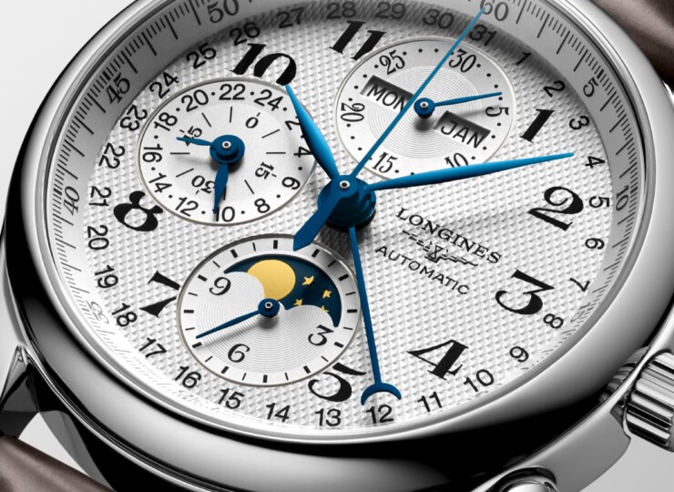 LONGINES マスターコレクション クロノグラフ 40mm シルバー「バーリーコーン」文字盤 ステンレススティール アリゲーターストラップ L2.673.4.78.3