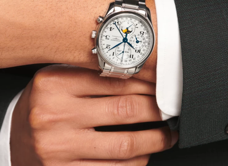 LONGINES マスターコレクション クロノグラフ 40mm シルバー「バーリーコーン」文字盤 ステンレススティール ブレスレット L2.673.4.78.6