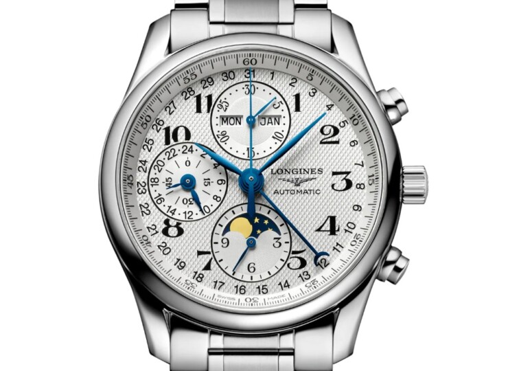 LONGINES マスターコレクション クロノグラフ 40mm シルバー「バーリーコーン」文字盤 ステンレススティール ブレスレット L2.673.4.78.6