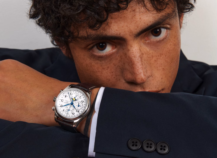 LONGINES マスターコレクション クロノグラフ 42mm シルバー「バーリーコーン」文字盤 ステンレススティール アリゲーターストラップ L2.773.4.78.3
