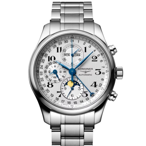 マスターコレクション クロノグラフ 42mm シルバー「バーリーコーン」文字盤 ステンレススティール ブレスレット