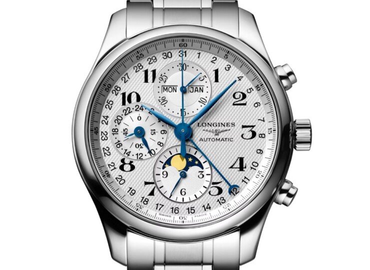 LONGINES マスターコレクション クロノグラフ 42mm シルバー「バーリーコーン」文字盤 ステンレススティール ブレスレット L2.773.4.78.6