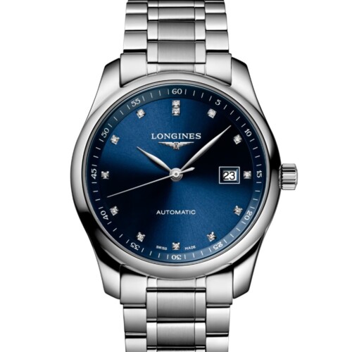 マスターコレクション 40mm ブルー「サンレイ」文字盤 ステンレススティール ダイヤモンド