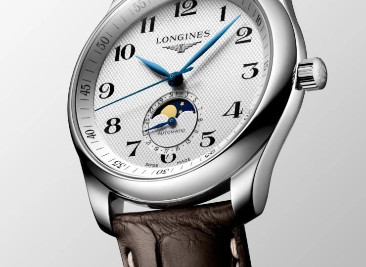 LONGINES マスターコレクション ムーンフェイズ 40mm シルバー「バーリーコーン」文字盤 ステンレススティール アリゲーターストラップ L2.909.4.78.3