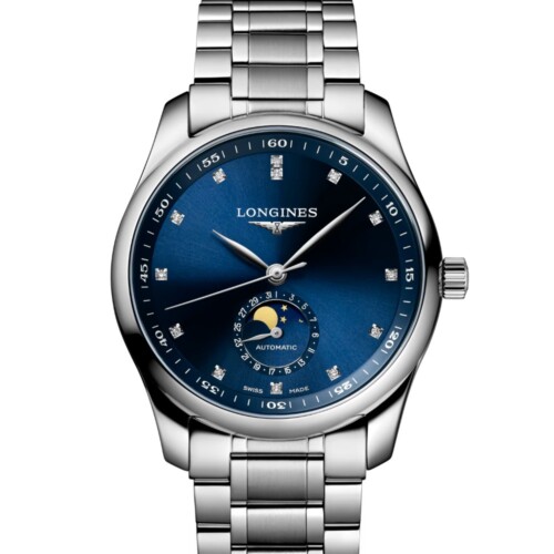 マスターコレクション ムーンフェイズ 40mm ブルー「サンレイ」文字盤