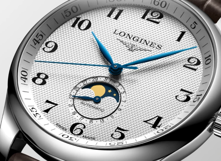 LONGINES マスターコレクション ムーンフェイズ 42mm シルバー「バーリーコーン」文字盤 ステンレススティール アリゲーターストラップ L2.919.4.78.3