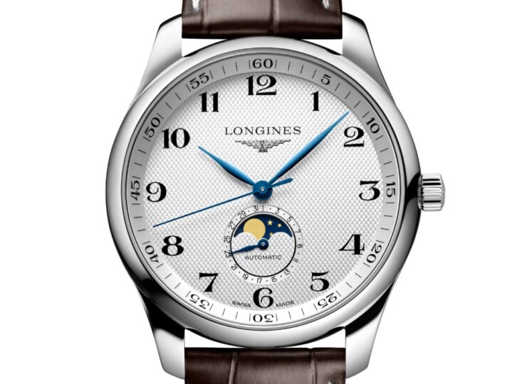 LONGINES マスターコレクション ムーンフェイズ 42mm シルバー「バーリーコーン」文字盤 ステンレススティール アリゲーターストラップ L2.919.4.78.3