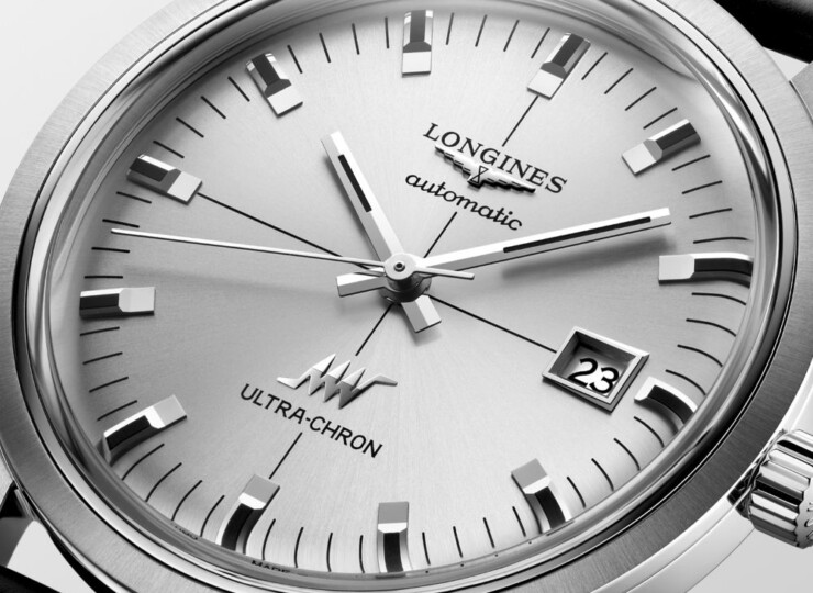 LONGINES ウルトラクロン 40mm シルバー「サンレイ」文字盤 ステンレススティール アリゲーターストラップ L2.937.4.72.2