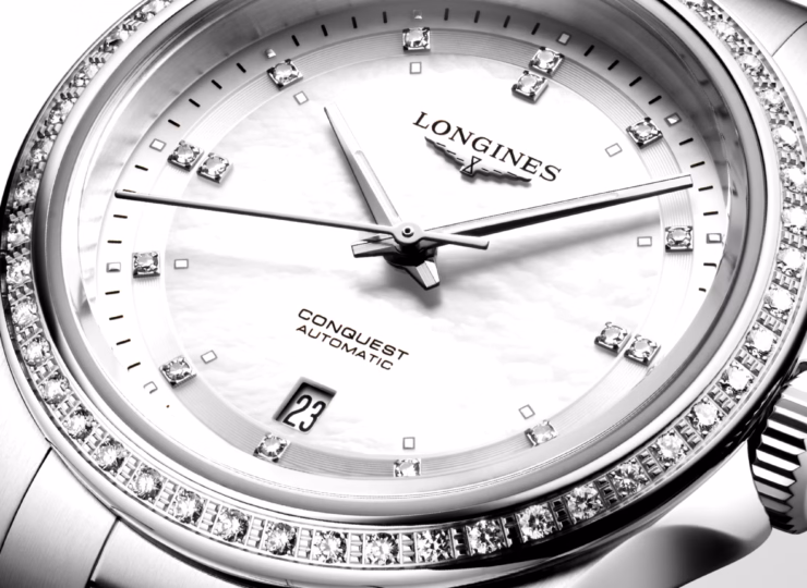 LONGINES コンクエスト 30mm ホワイト マザーオブパール文字盤 ステンレススティール L3.320.0.87.6