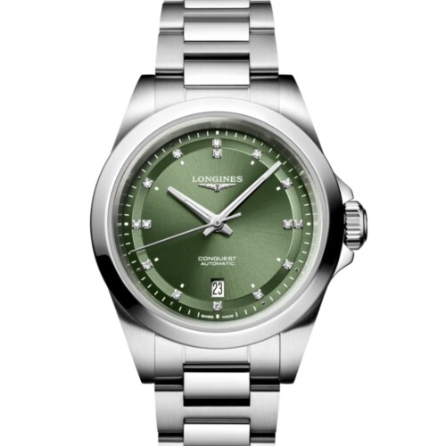 コンクエスト 30mm サンレイグリーン文字盤 ステンレススティール