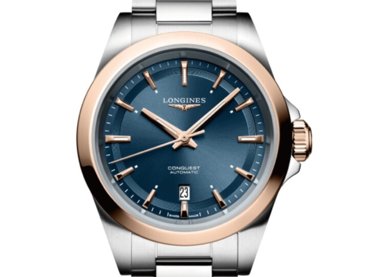 LONGINES コンクエスト 30mm ブルー「サンレイ」文字盤 ステンレススチール＆18KローズゴールドGC200 L3.320.5.92.6