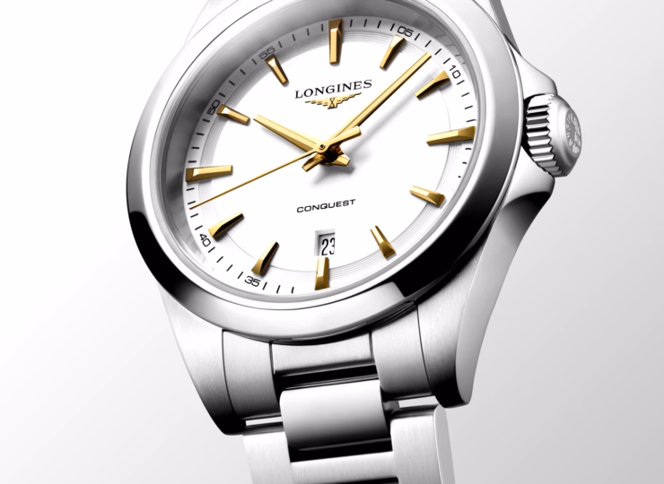 LONGINES コンクエスト 30mm ホワイト サンドブラスト仕上げ文字盤 L3.350.4.12.6