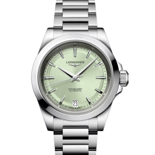 コンクエスト 34mm サンレイグリーン文字盤 ステンレススティール ブレスレット