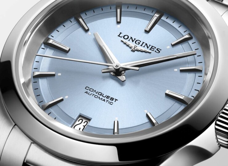 LONGINES コンクエスト 34mm ブルー「サンレイ」文字盤 ステンレススティール ブレスレット L3.430.4.92.6