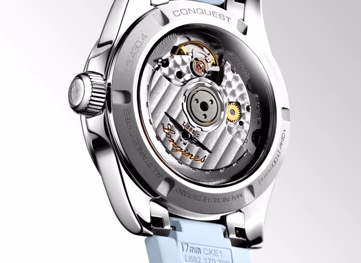 LONGINES コンクエスト 34mm ブルー「サンレイ」文字盤 ステンレススティール ラバーストラップ L3.430.4.92.9