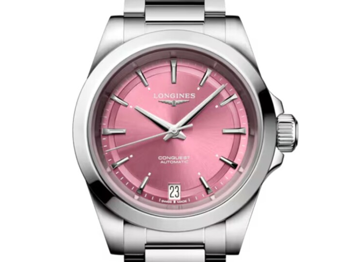 LONGINES コンクエスト 34mm サンレイピンク文字盤 ステンレススティール ブレスレット L3.430.4.99.6
