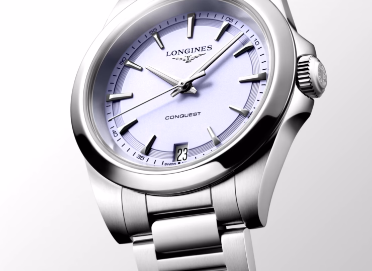 LONGINES コンクエスト 34mm ラベンダーモーヴ サンドブラスト仕上げ文字盤 L3.460.4.02.6