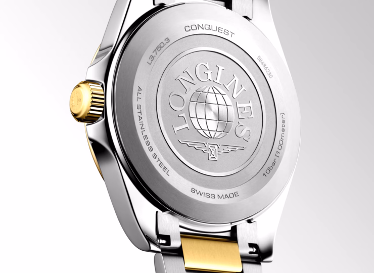 LONGINES コンクエスト 38mm ブラック サンドブラスト仕上げ文字盤 ステンレススティール&イエロー PVD L3.750.3.52.7
