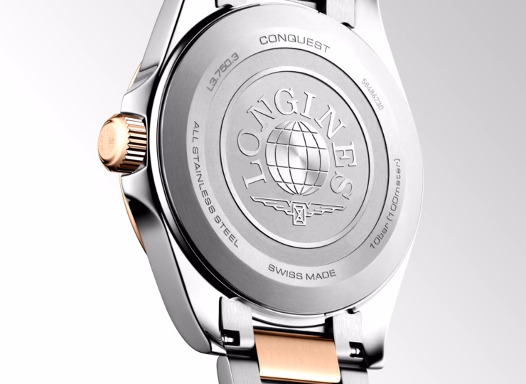 LONGINES コンクエスト 38mm ブルー サンドブラスト仕上げ文字盤 ステンレススティール＆レッド PVD L3.750.3.98.7